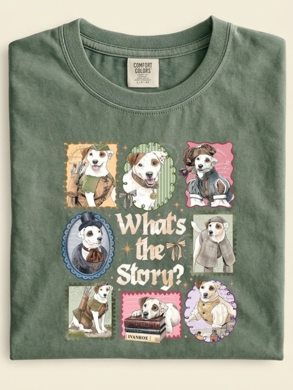 Comfort Colors Wishbone Dog What’s The Story 90s Nostalgia Graphic Tee